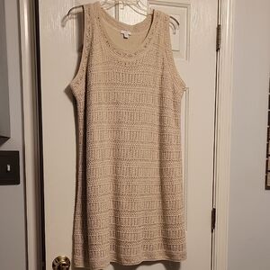 Beautiful J. Jill Crocheted Cream Sleeveless Dress